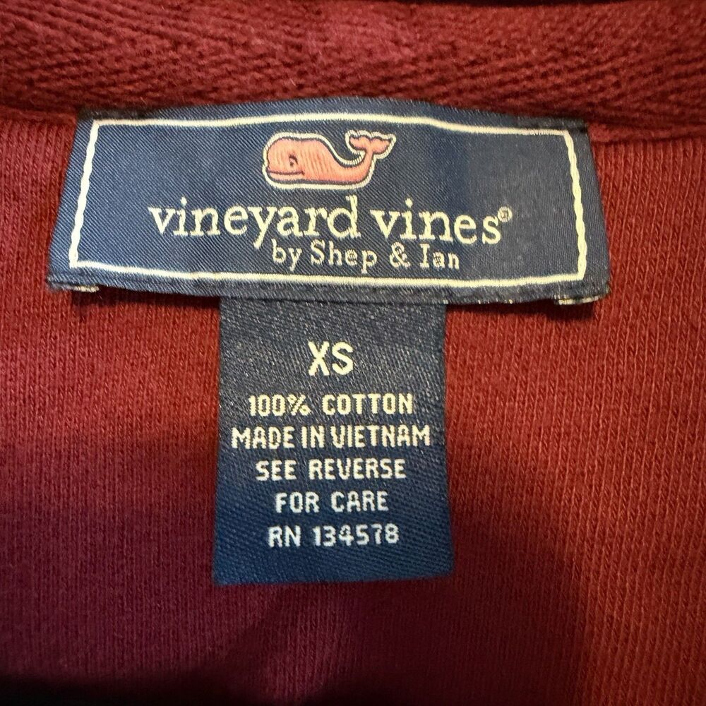 Vineyard Vines Men's Shep Shirt 1/4 Quarter Zip Pullover Maroon Size XS - Picture 5 of 9